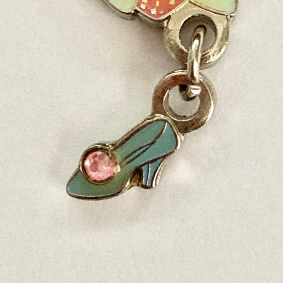 Vintage Disney Princess Cinderella Slipper Charm Clip On Bracelet Zipper Pull - Picture 5 of 10